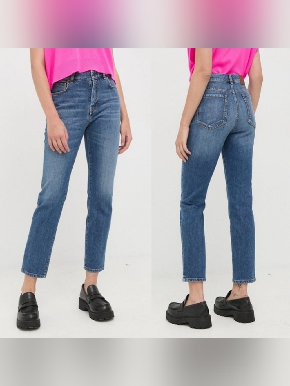 Max Mara Weekend W21 Cropped Cigarette Mid Wash‎ Jeans Women's Size 6